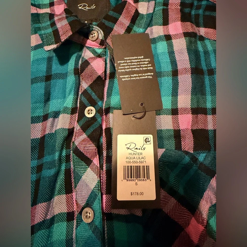 Rails Colorful Plaid Shirt in Blue, Pink, and Black - Picture 3 of 4